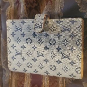 Lv NEW blue grey leather mini agenda cash cc  and passport holder  👌xo ❤️